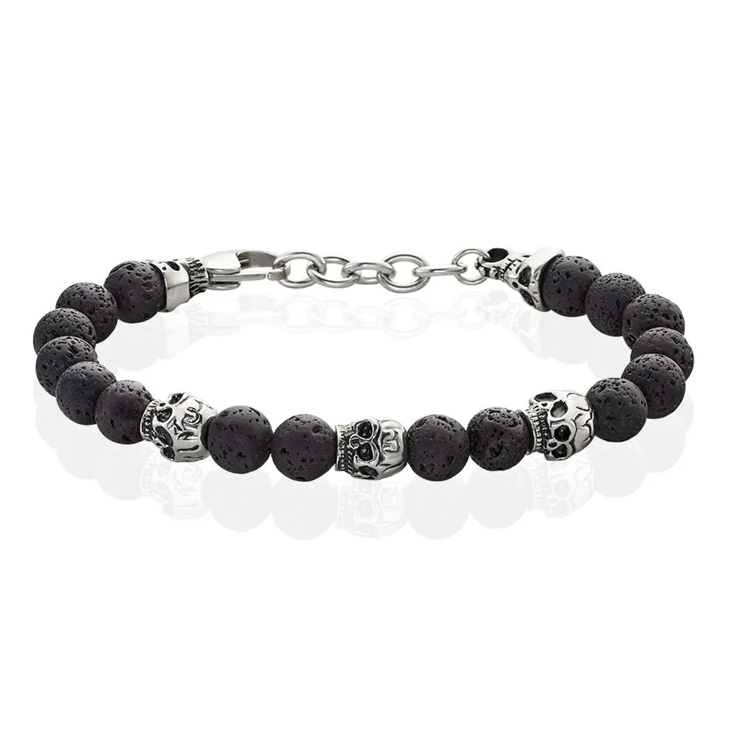 Histoire D'Or Bracelet Acier Blanc Hantz Pierre De Lave