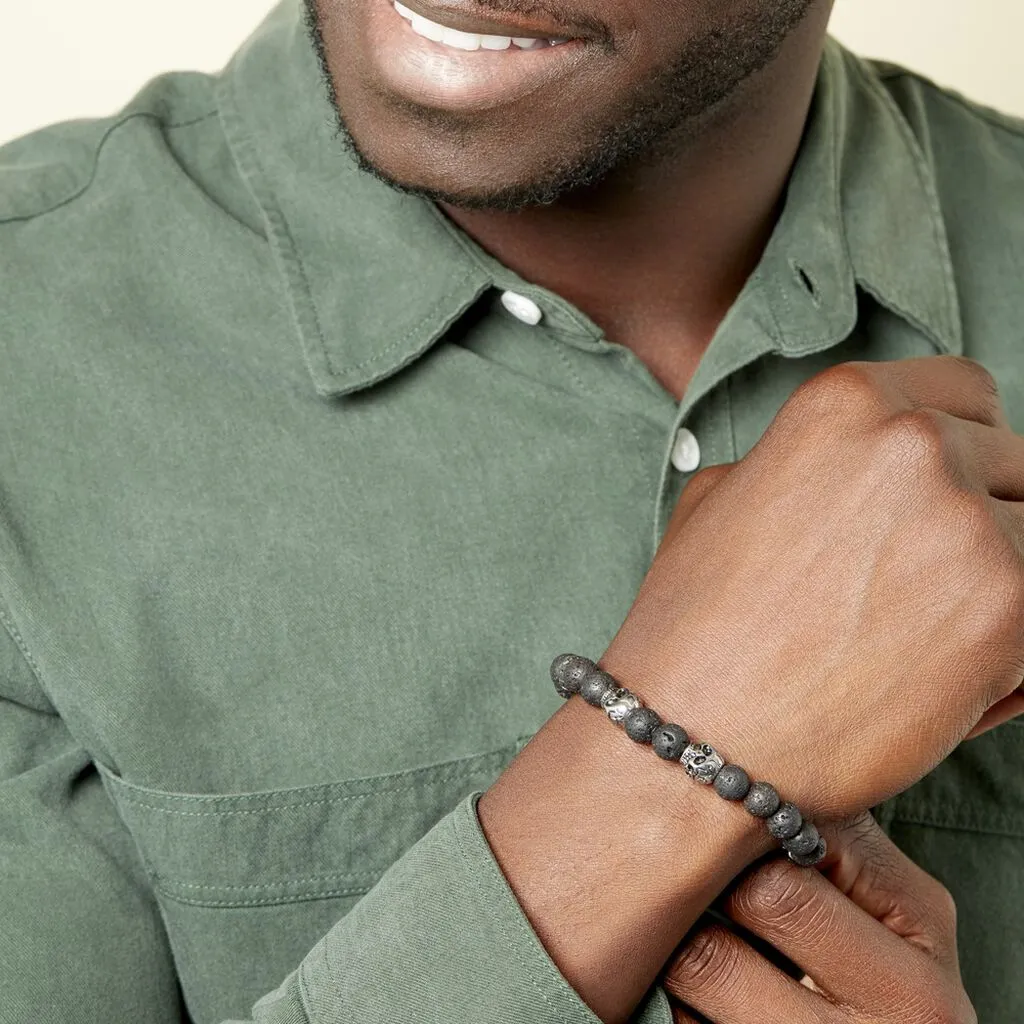 Histoire D'Or Bracelet Acier Blanc Hantz Pierre De Lave – Image 4