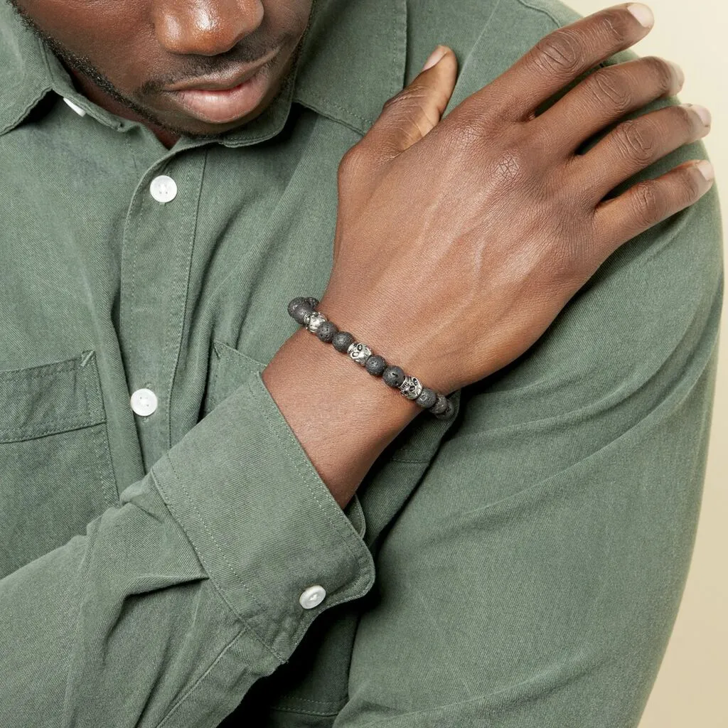 Histoire D'Or Bracelet Acier Blanc Hantz Pierre De Lave – Image 5