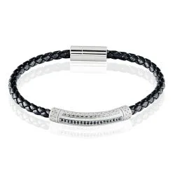 Histoire D'Or Bracelet Steph Acier Blanc Oxyde Noir
