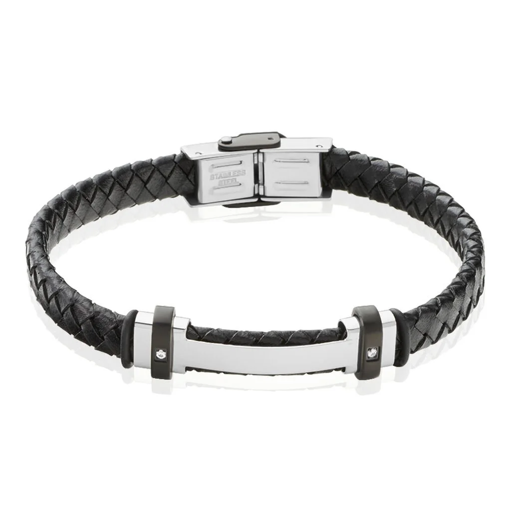 Histoire D'Or Bracelet Ludovic Acier Blanc Oxyde De Zirconium