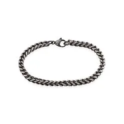 Histoire D'Or Bracelet Jasone Maille Franco Acier Gris