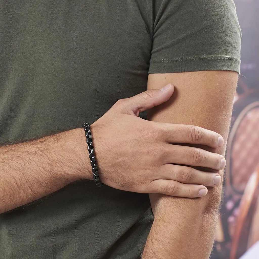 Histoire D'Or Bracelet Ethan Acier Noir – Image 4