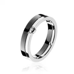 Histoire D'Or Bague Beny Acier Blanc Oxyde De Zirconium
