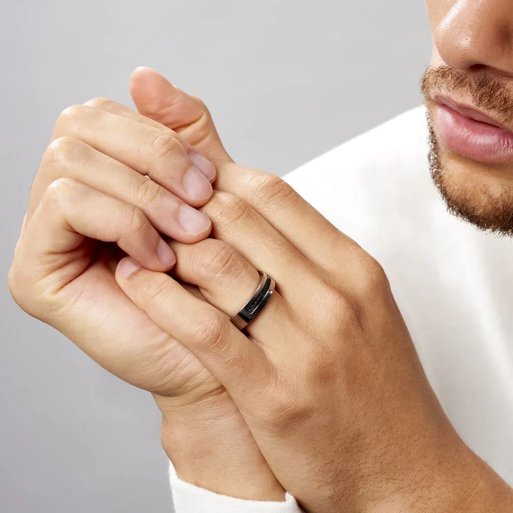 Histoire D'Or Bague Acier Blanc Stelios Diamant – Image 5