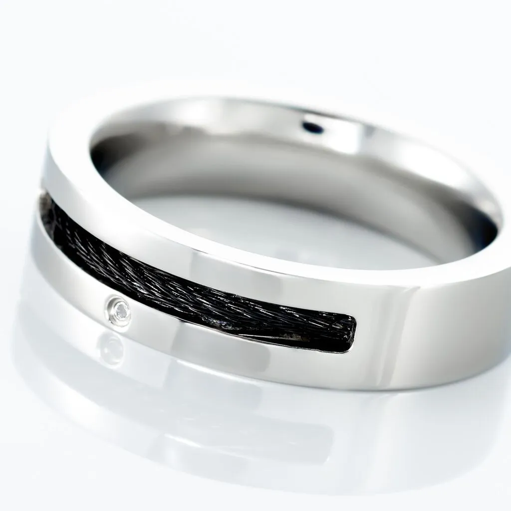 Histoire D'Or Bague Acier Blanc Stelios Diamant – Image 4