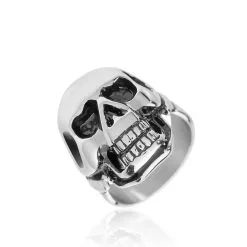 Histoire D'Or Bague Acier Blanc Et Noir Valentik