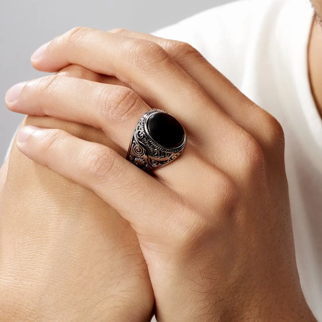 Histoire D'Or Chevalière Zayn Acier Blanc Agate – Image 6