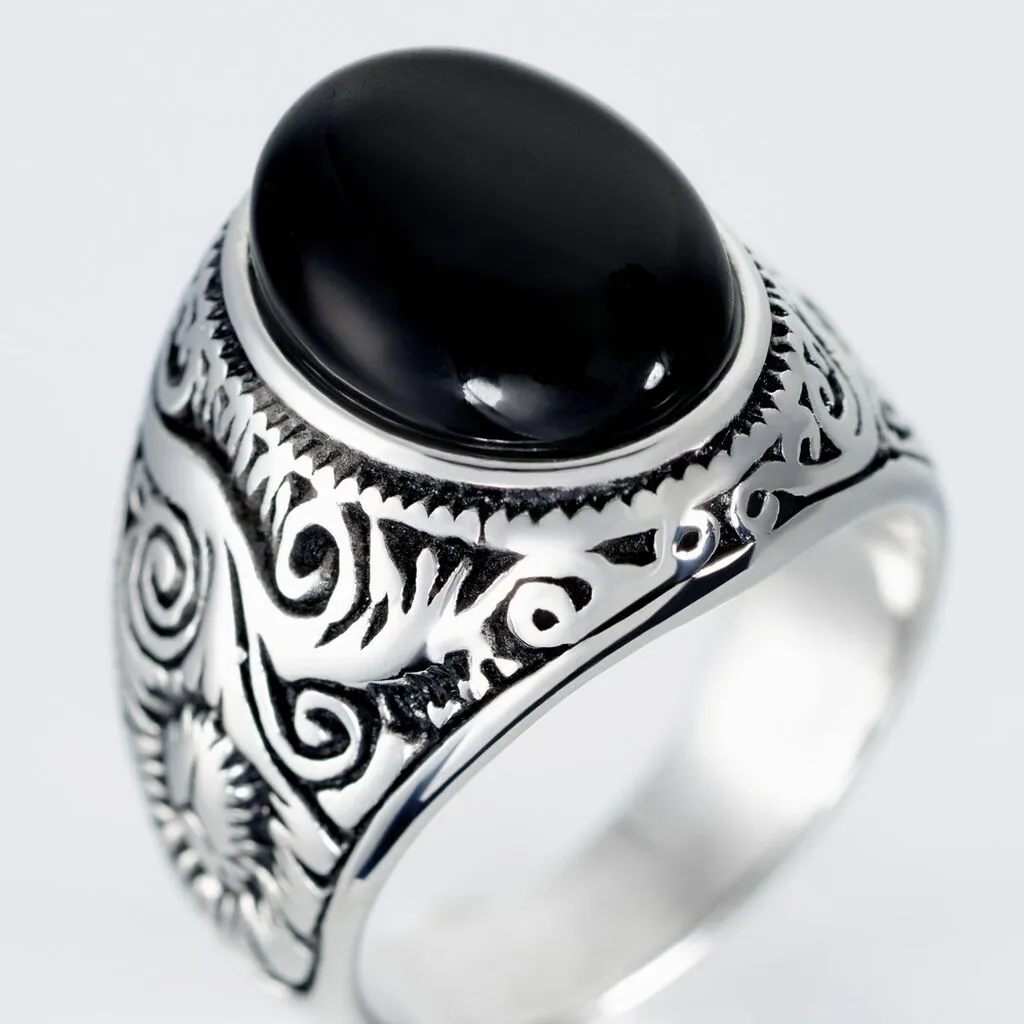 Histoire D'Or Chevalière Zayn Acier Blanc Agate – Image 4