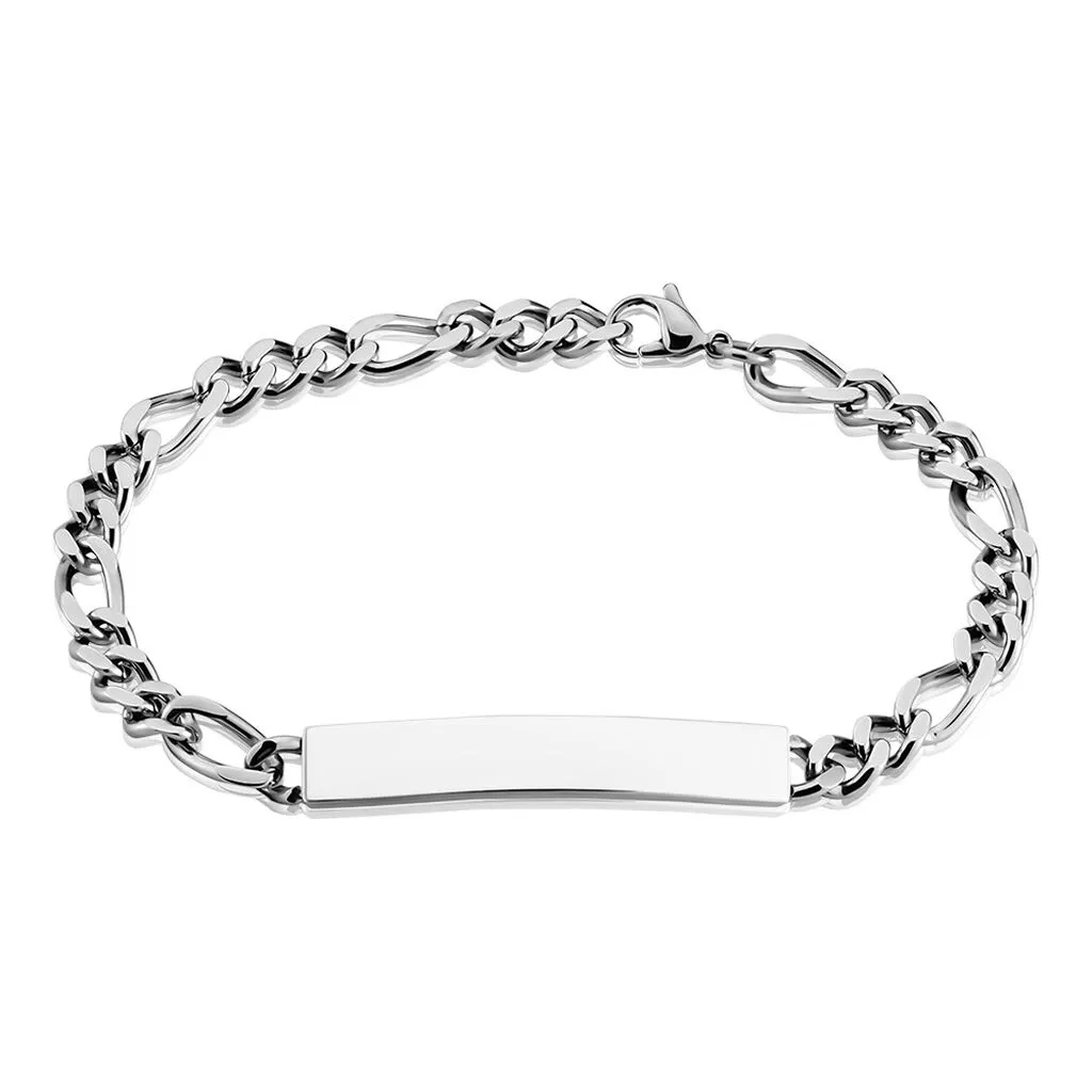 Histoire D'Or Bracelet Identité Acier Blanc Jimmy