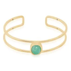 Histoire D'Or Bracelet Jonc Veina Plaqué Or Jaune Aventurine