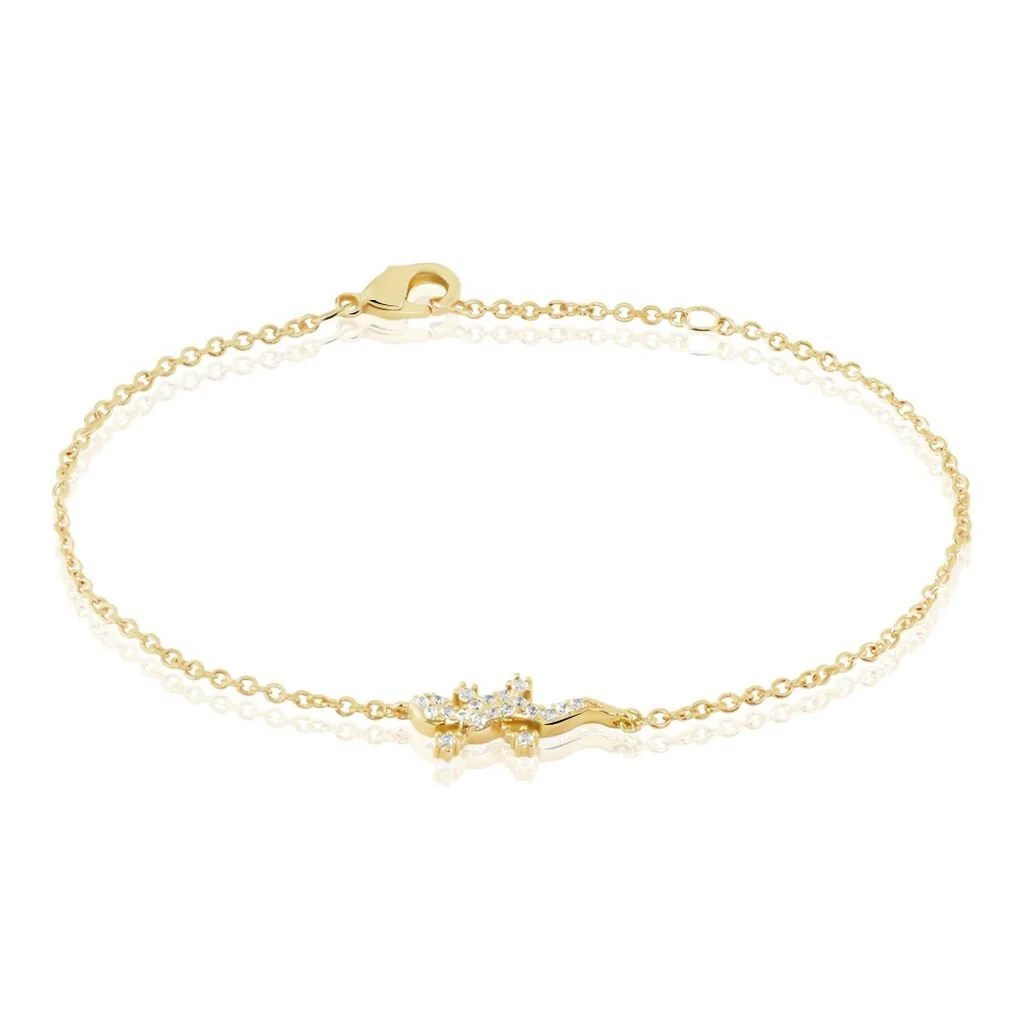 Histoire D'Or Bracelet Lehar Plaqué Or Oxyde De Zirconium