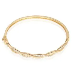 Histoire D'Or Bracelet Jonc Imae Plaqué Or Jaune Oxyde De Zirconium