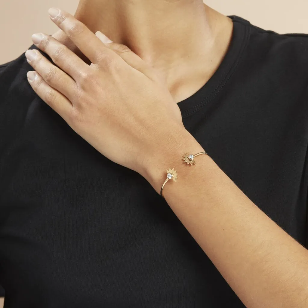 Histoire D'Or Bracelet Jonc Varia Plaqué Or Jaune Oxyde De Zirconium – Image 3