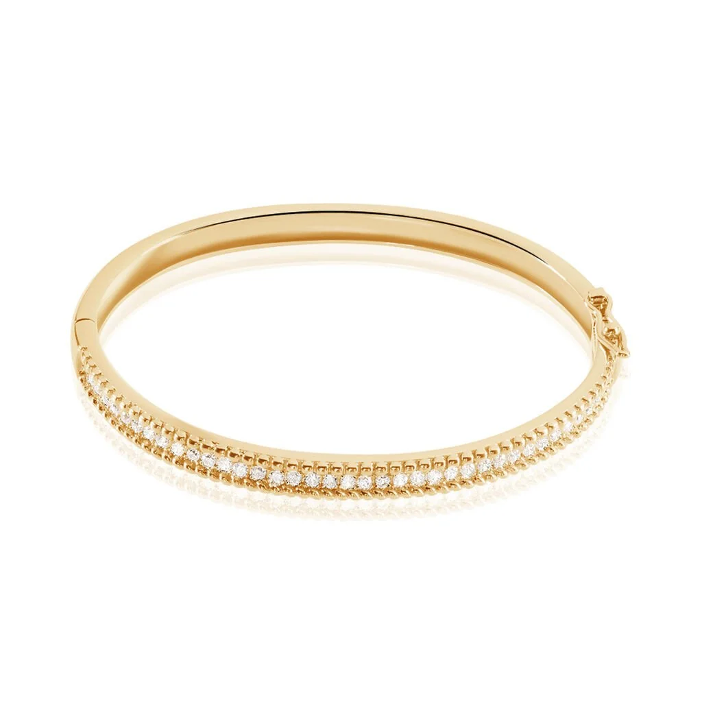 Histoire D'Or Bracelet Jonc Marie-baptistine Plaqué Or Jaune Oxyde De Zirconium