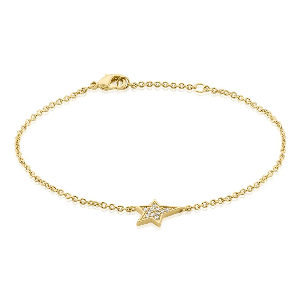 Histoire D'Or Bracelet Plaqué Or Jaune Henschel Oxydes De Zirconium