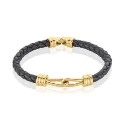 Histoire D'Or Bracelet Plaqué Or Rodolf Cuir