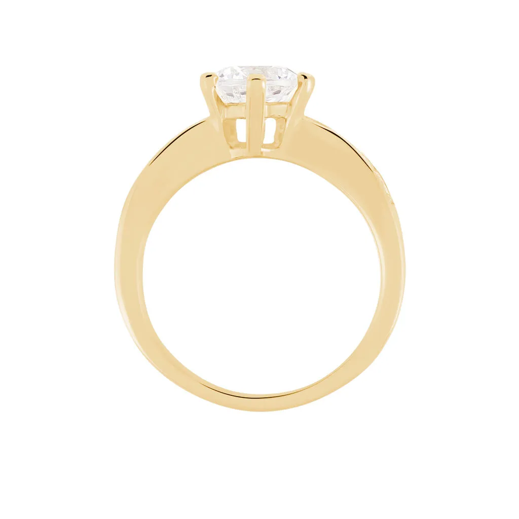 Histoire D'Or Bague Solitaire Stevie Plaqué Or Jaune Oxyde De Zirconium – Image 3
