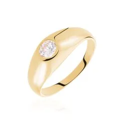 Histoire D'Or Bague Posie Plaqué Or Jaune Oxyde De Zirconium