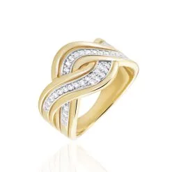 Histoire D'Or Bague Dareia Plaqué Or Jaune Oxyde De Zirconium Blanc
