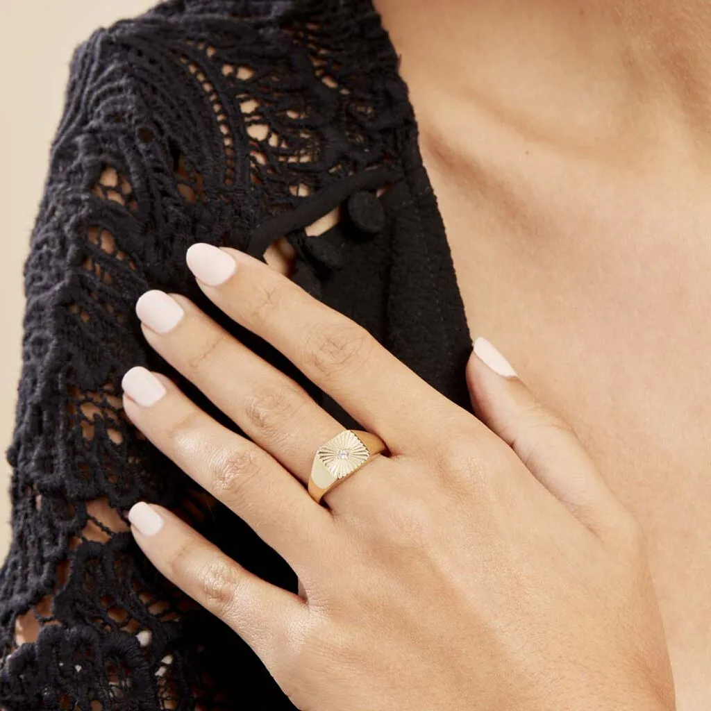 Histoire D'Or Chevaliere Plaqué Or Erditse Oxyde De Zirconium – Image 5