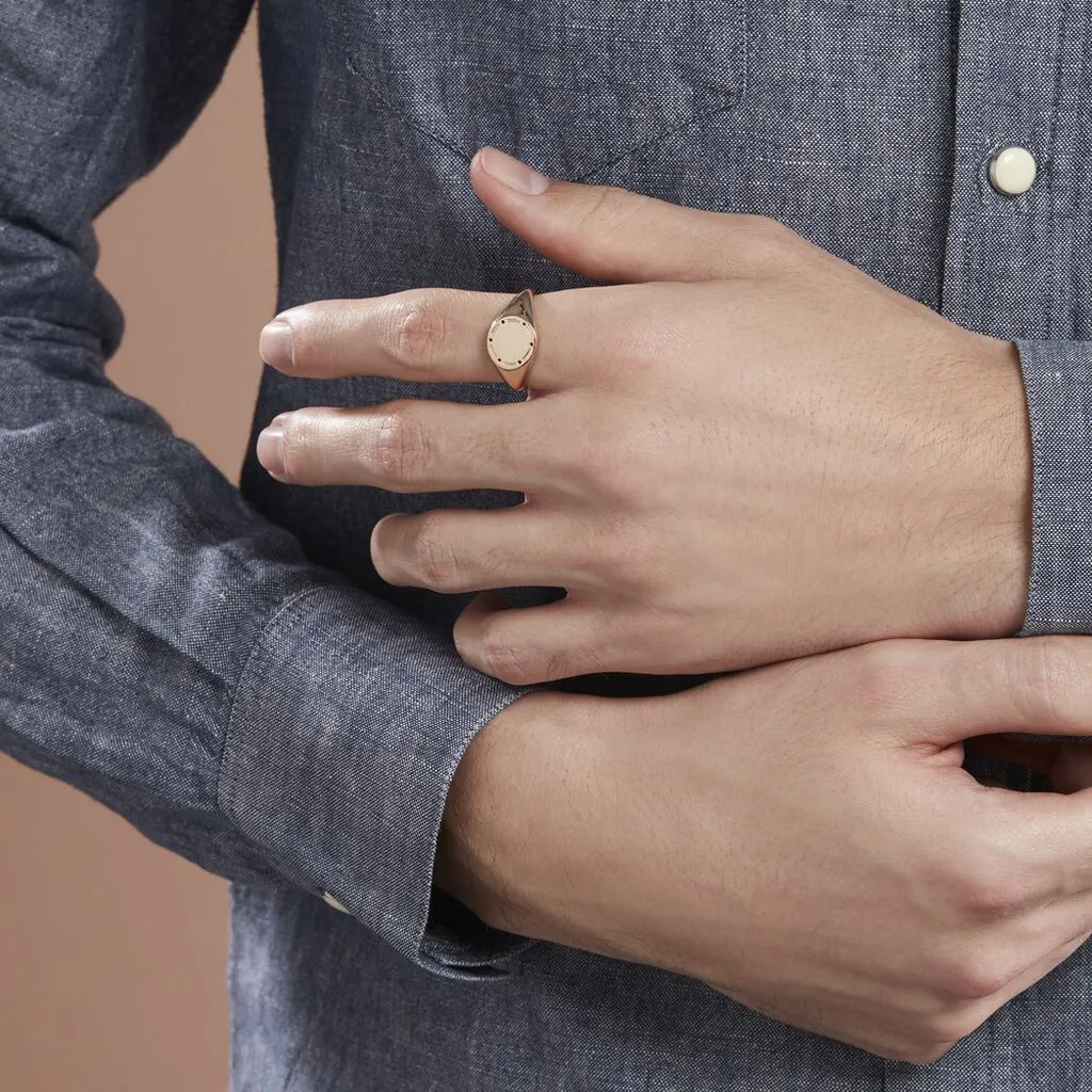 Histoire D'Or Chevalière Plaqué Or Jaune Hadrian – Image 5