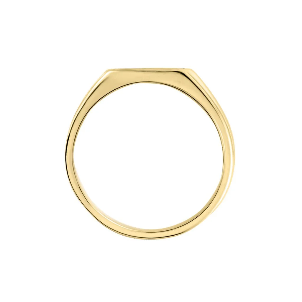 Histoire D'Or Chevalière Plaqué Or Jaune Bennie Email Noir – Image 3