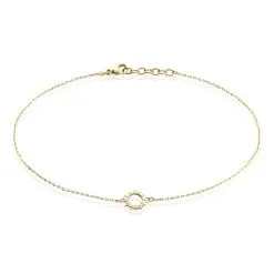 Histoire D'Or Chaîne De Cheville Aku Plaqué Or Doré Oxyde De Zirconium Blanc