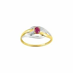 Robbez Masson Bague En Or Jaune, Or Blanc Et Rubis