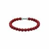 Bracelet Rochet Zen En Acier Et Jaspe Rouge 6mm