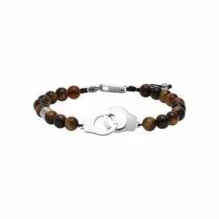 Bracelet Rochet Talisman En Acier Et œil De Tigre