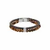 Bracelet FOSSIL Vintage Casual En Cuir Et Oeil De Tigre