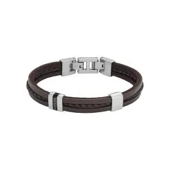 Bracelet Fossil Leather Essentials En Acier Et Cuir