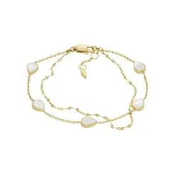 Bracelet Fossil Mop Teardrop En Métal Doré Et Nacre