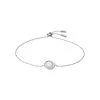 Bracelet Fossil Crescent En Argent, Nacre Et Verre