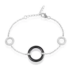 Histoire D'Or Bracelet Lylwen Argent Blanc Céramique Et Oxyde De Zirconium