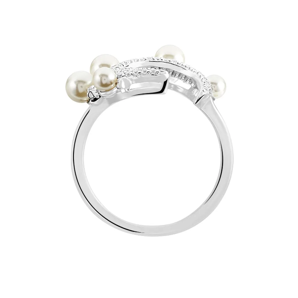 Laetizia Bague Moon Argent Perle D'imitation Chrysoprase Et Oxyde De Zirconium – Image 3