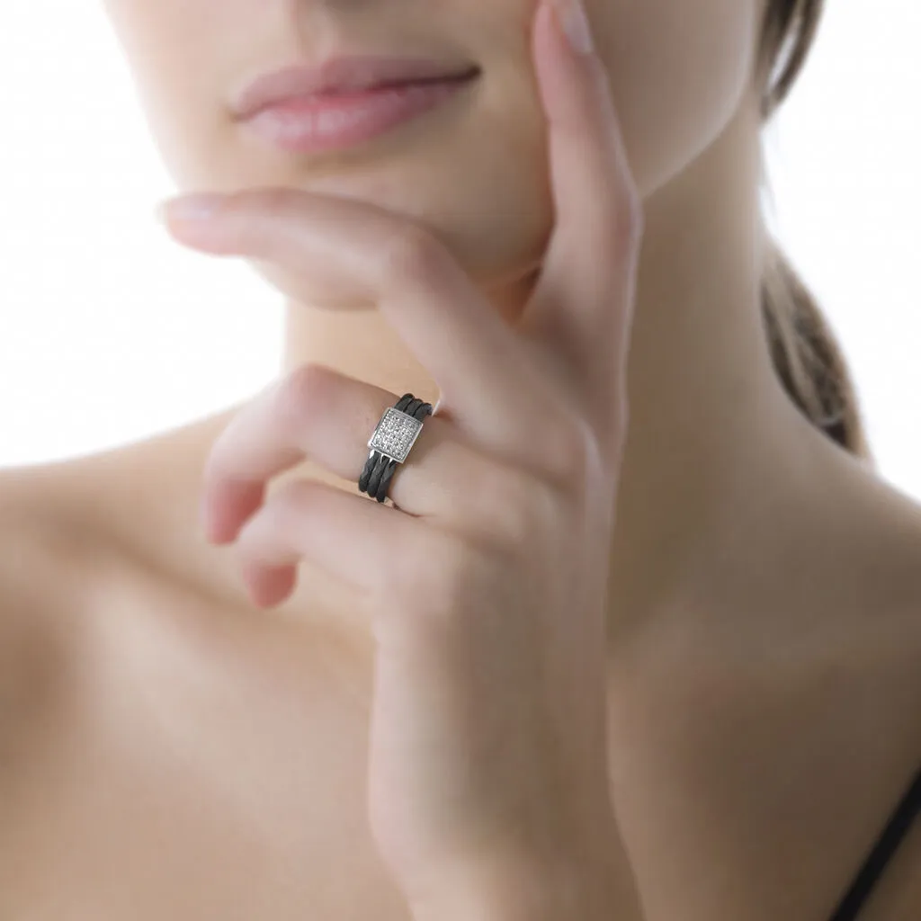 Histoire D'Or Bague Ceramik Design Argent Blanc Oxyde De Zirconium Et Céramique – Image 4