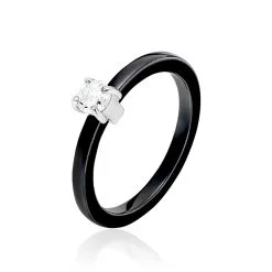Histoire D'Or Bague Solitaire Nigelia Argent Blanc Oxyde De Zirconium