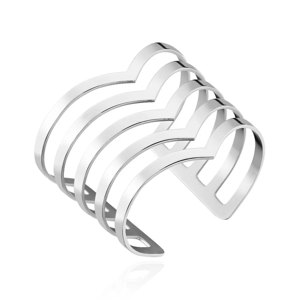 Histoire D'Or Bracelet Manchette Abid Acier Blanc