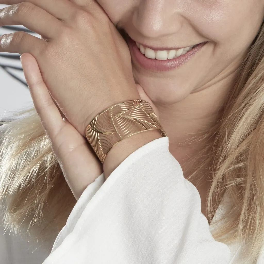 Imagine Bracelet Jonc Andor Acier Dore – Image 5