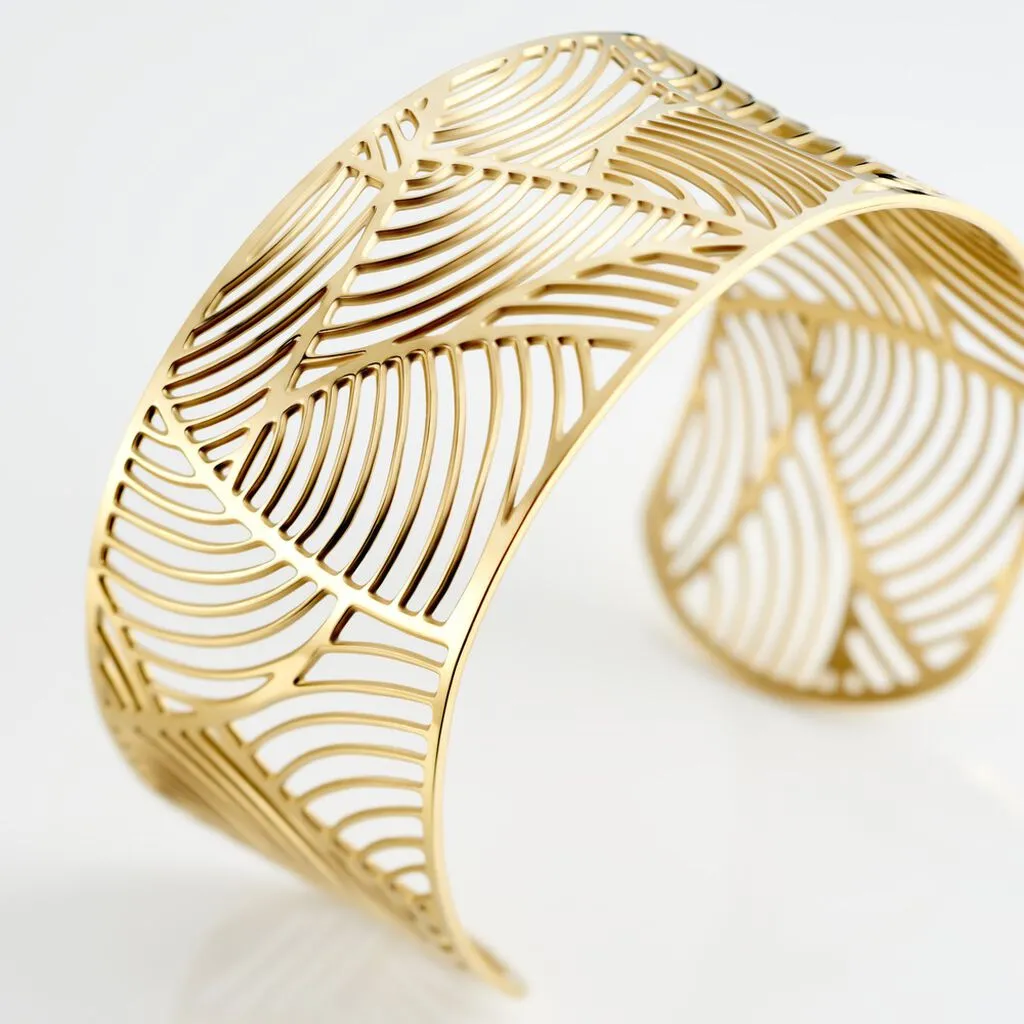 Imagine Bracelet Jonc Andor Acier Dore – Image 3