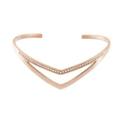 Histoire D'Or Bracelet Jonc Acier Rose Strass