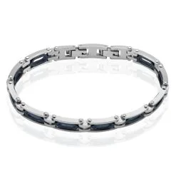 Bracelet Jourdan Wild Acier Blanc Et Bleu