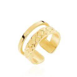 Histoire D'Or Bague Ajustable Abram Acier Doré