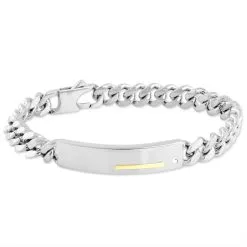 Jourdan Bracelet Identité Adoline Acier Blanc Diamant