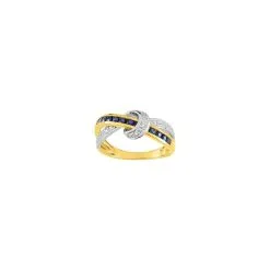 Robbez Masson Bague En Or Jaune, Or Blanc, Saphirs Et Diamants