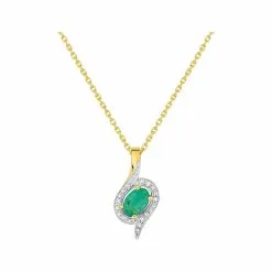 Robbez Masson Collier En Or Jaune, Or Blanc, émeraude Et Diamants