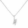 Robbez Masson Collier En Or Blanc Et Trilogie De Diamants De 0.03ct