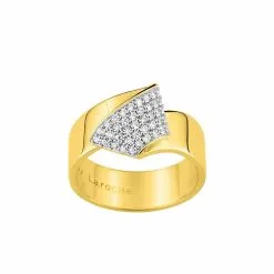 Bague Guy Laroche En Plaqué Or Jaune Et Oxydes De Zirconium
